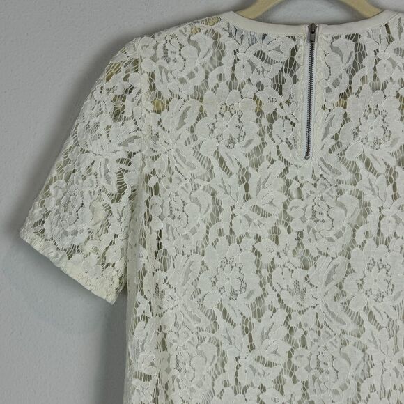 Madewell Refined Lace Tee Ivory Short Sleeve S - Picture 5 of 7